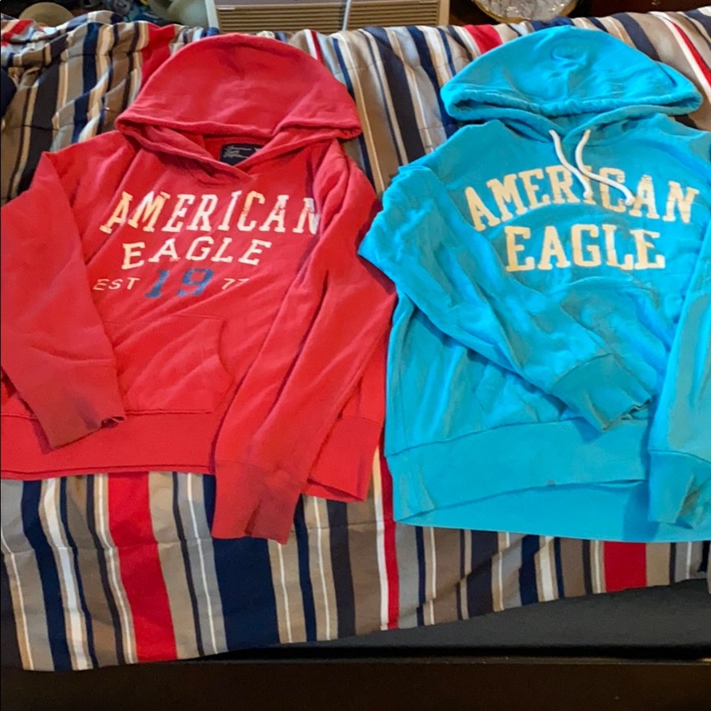 Blue and red American eagle 🦅 sweaters same size